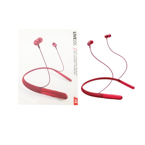 NECK WIRELESS HEADPHONE LIVE200 WITH MICRO SD CARD PORT RED